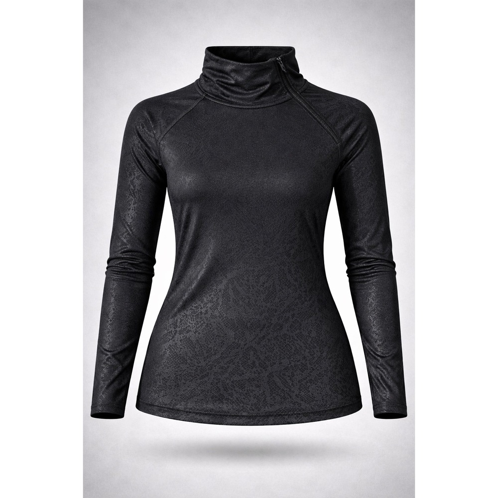 Nike Pro Dri-FIT Womens Black Snakeskin Quarter Zip Training Top Large L